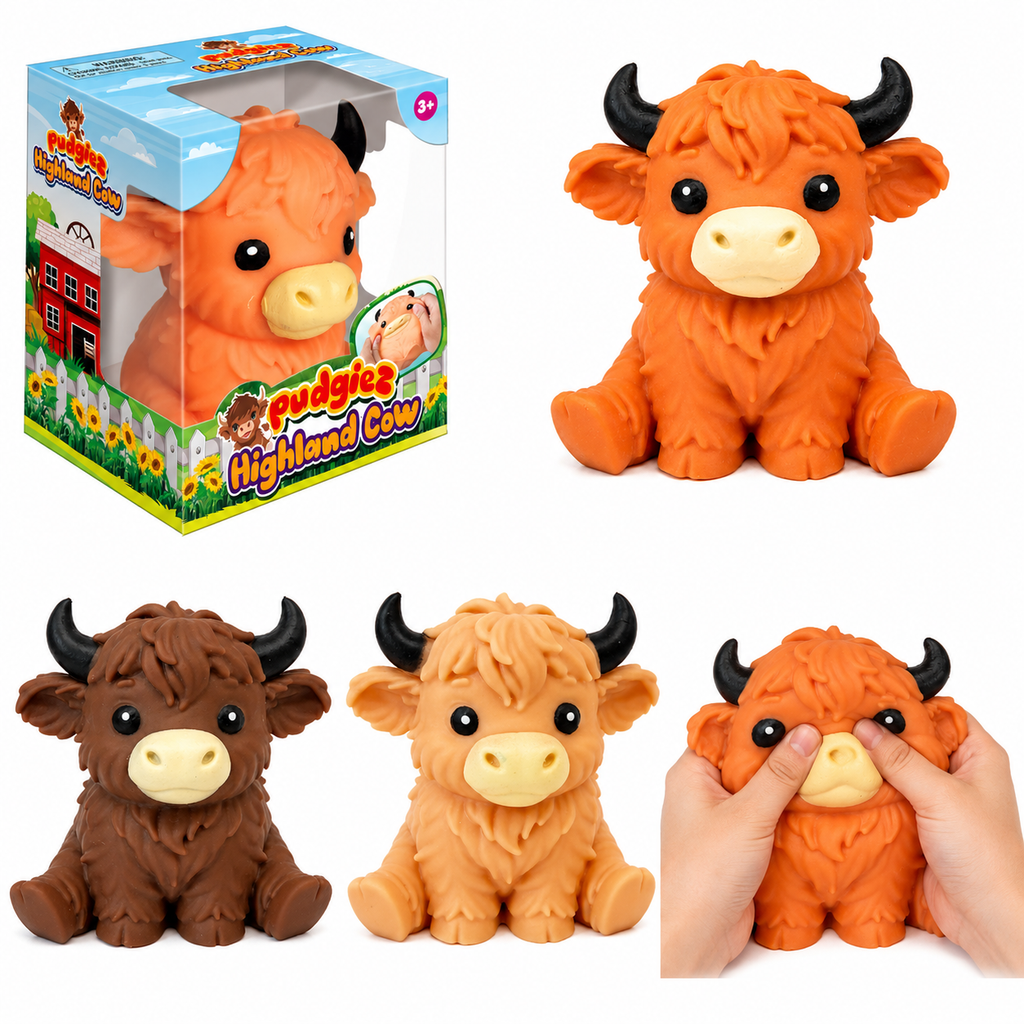 Highland Cow Squishy Toy (Pudgiez)