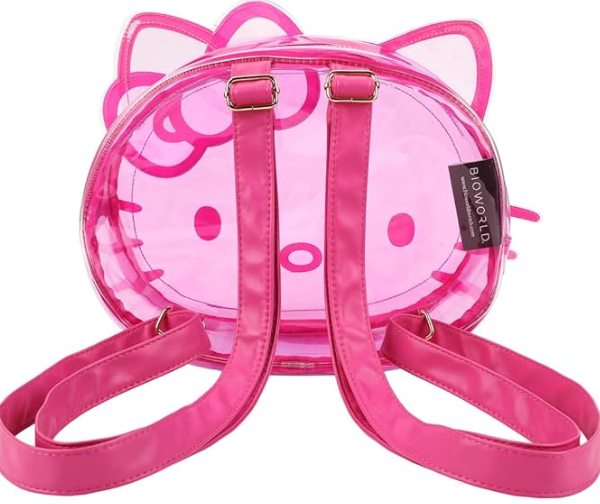 Hello Kitty Character Head Clear Adult Pink PVC 12" Backpack