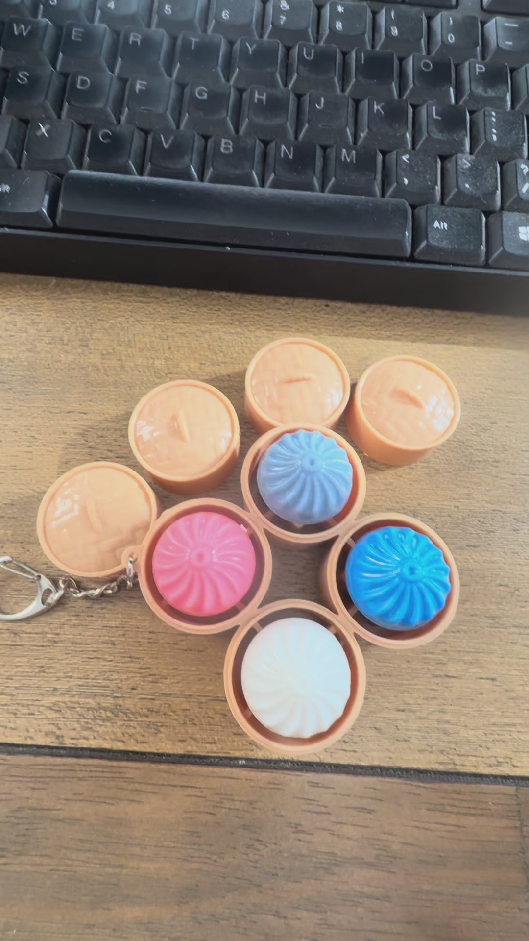 Viral LED Light Up Dumpling Fidget Keychain